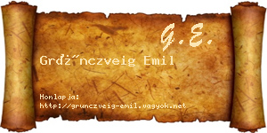 Grünczveig Emil névjegykártya
